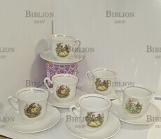 Набор кофейных чашек  "Мадонна " на 6 персон   (Югославия, 1970-е г, номерной № 121 ) - Biblion.shop 