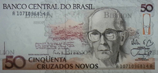 Банкнота 50 крузадо,Бразилия ( 1989 г)  - Biblion.shop 