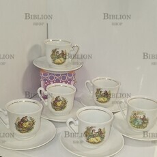 Набор кофейных чашек  "Мадонна " на 6 персон   (Югославия, 1970-е г, номерной № 121 ) - Biblion.shop 