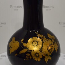 Ваза Золотые цветы (СССР,кобальт,малая) - Biblion.shop 