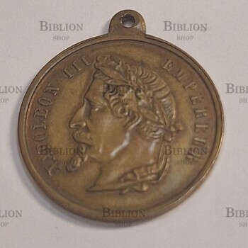 Жетон памятный "Наполеон III", выставка (Франция. Napoleon III Empereur, 1867 г) - Biblion.shop 