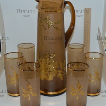 Набор для напитков, графин и стаканы (Чехословакия,1970-е г) - Biblion.shop 